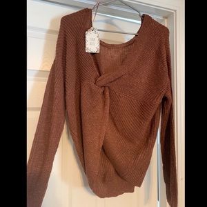 Pink Rose Tie Back Sweater